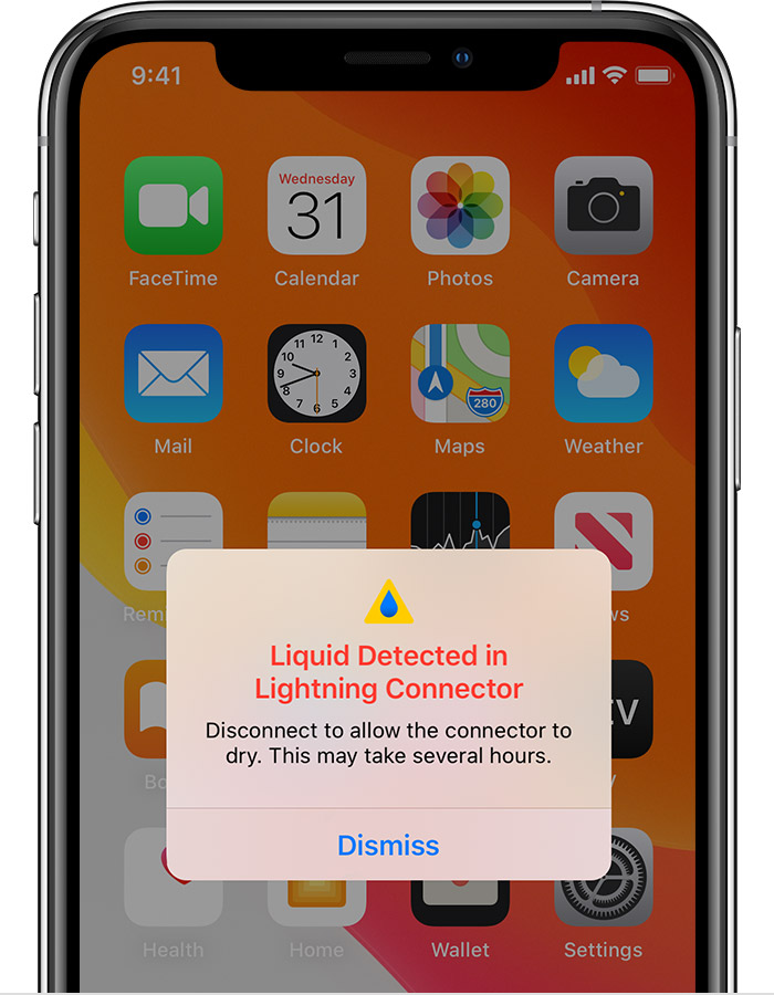彭山苹果手机维修分享iPhone 12 在充电时出现 “闪电接口检测到液体”的提示怎么办 